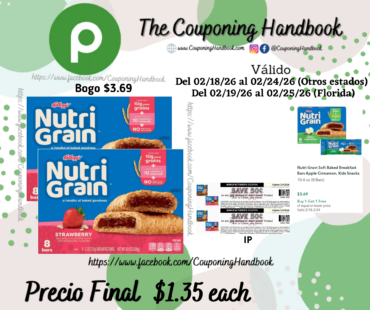 Nutri-Grain Breakfast Bars Strawberry, Made with 10g Whole Grains por $1.35
