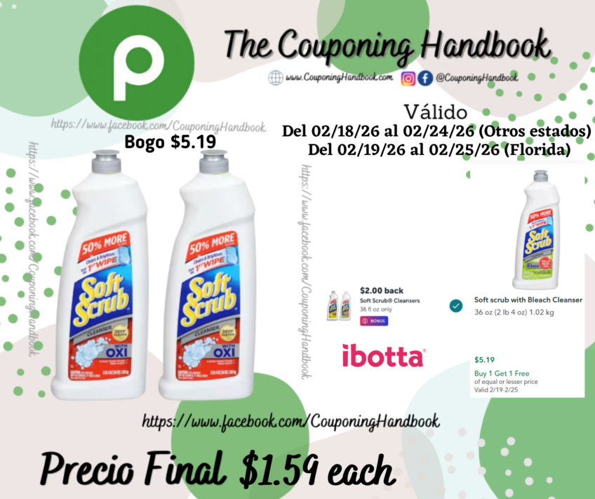 Soft scrub Fresh Scent with OXI Cleanser 36 oz por $1.59