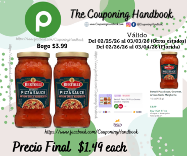 Bertolli Pizza Sauce, Gourmet, Artisan Garlic Margherita por $1.49