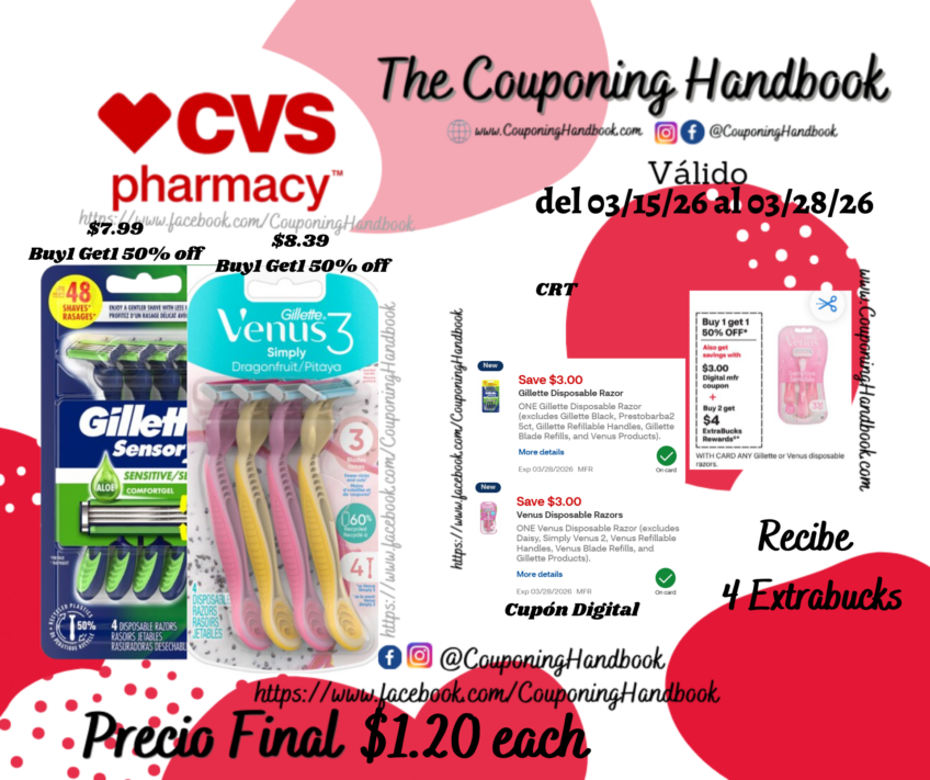 Gillette Disposable por $1.20