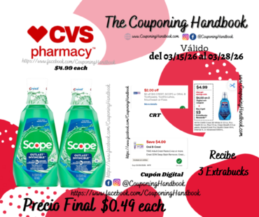 Scope Outlast Mouthwash, Mint por $0.49