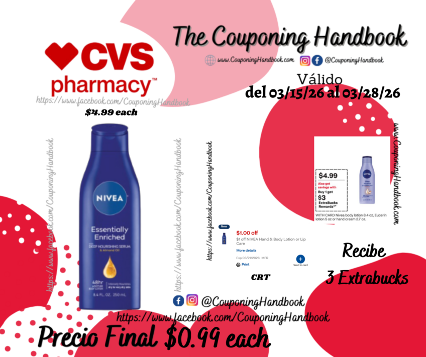 Nivea body lotion 8.4 oz por $0.99