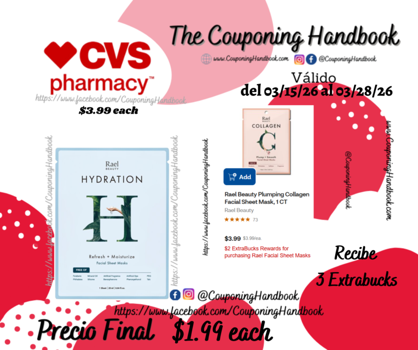 Rael Beauty Moisturizing Hydration Sheet Mask por $1.99