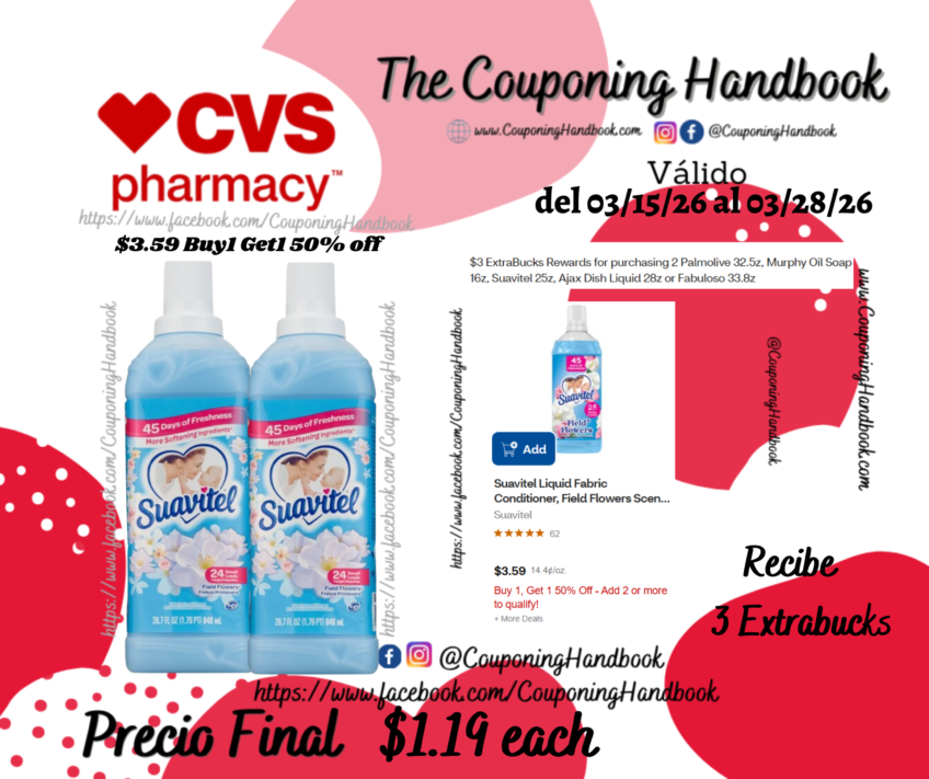 Suavitel Liquid Fabric Conditioner 25 Small Loads, 25 oz por $1.19