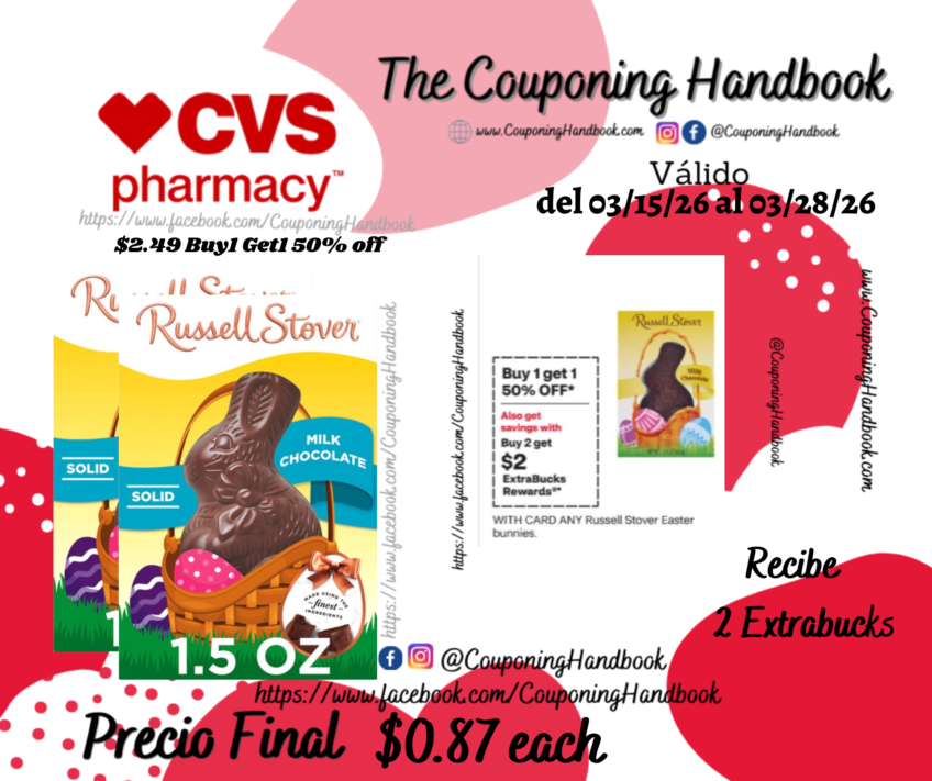 Russell Stover Solid Milk Chocolate Bunny, 1.5 OZ por $0.87