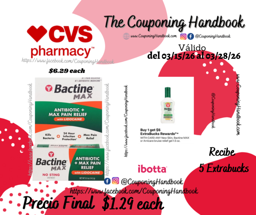 Bactine Max Antibiotic + Pain Relief Ointment, 0.5 OZ por $1.29