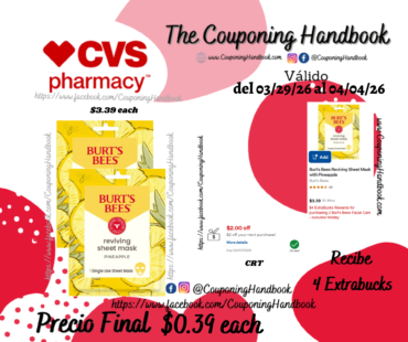 Burt’s Bees Reviving Sheet Mask with Pineapple por $0.39