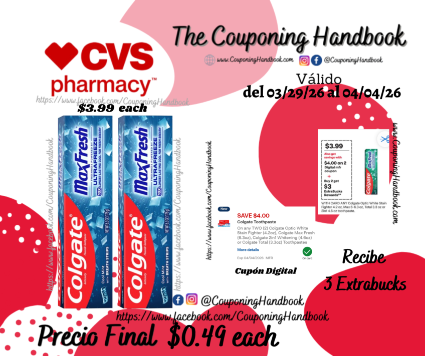 Colgate Max Fresh Toothpaste with Mini Breath Strips, Cool Mint, 1 Pack por $0.49