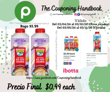 Horizon Organic Chantilly Sweet Cream Coffee Creamer por $0.99