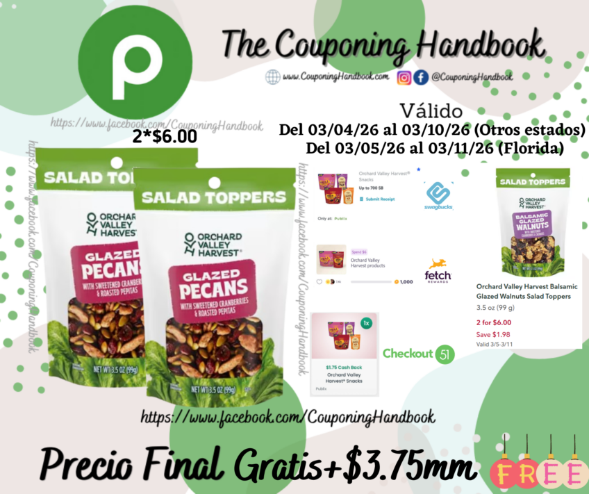 02 Orchard Valley Harvest Salad Toppers, Glazed Pecans Gratis