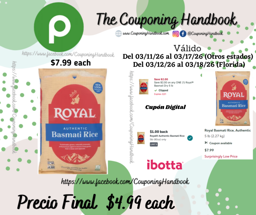 Royal Basmati Rice, Authentic 5 lb por $4.99