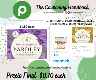 Yardley London Bath Bar, Nourishing, English Lavender por $0.70