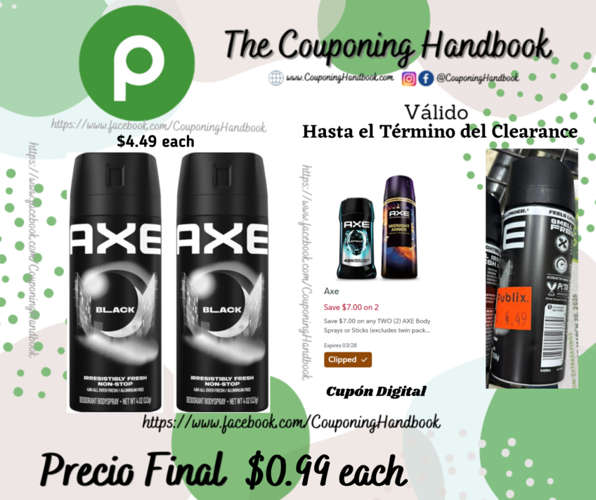 AXE 48-Hour Deodorant Body Spray, Black, 4 OZ por $0.99