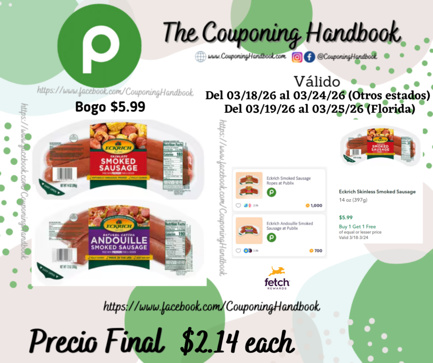 Eckrich Smo kedSausage por $2.14