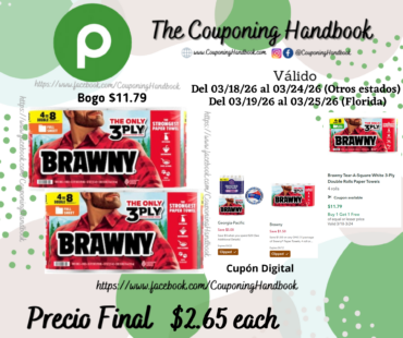 Brawny Full Sheet White 3-Ply Double Rolls Paper Towels 4 rolls por $2.75