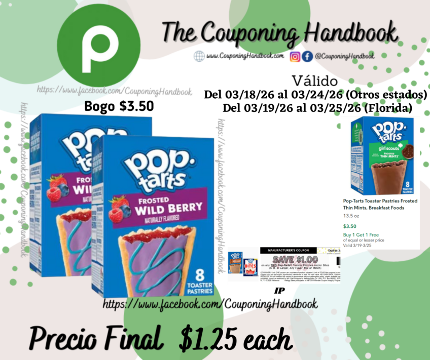 Pop-Tarts Toaster Pastries Frosted por $1.25