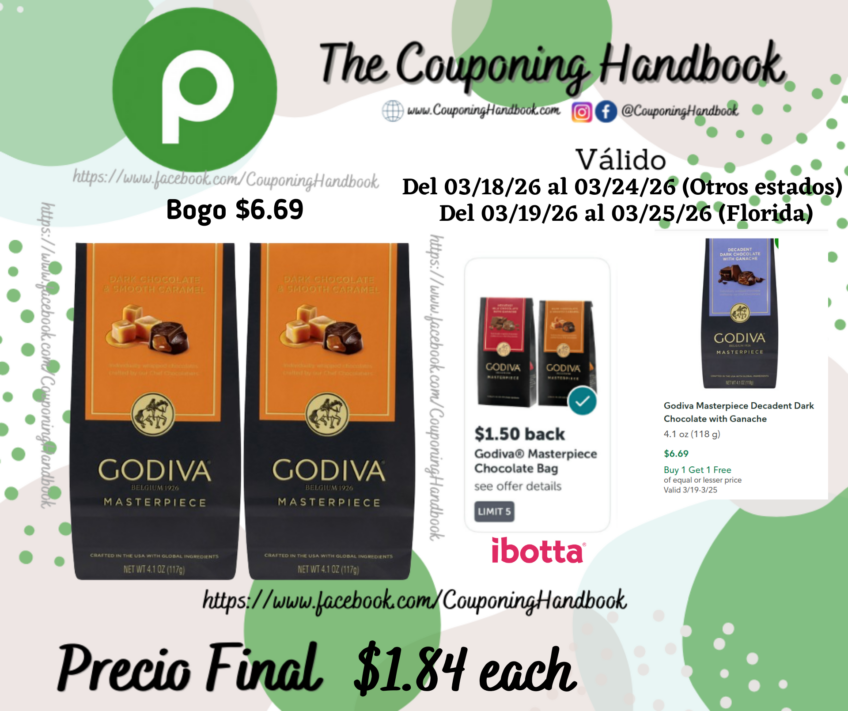 Godiva Masterpiece Dark Chocolate & Smooth Caramel por $1.84