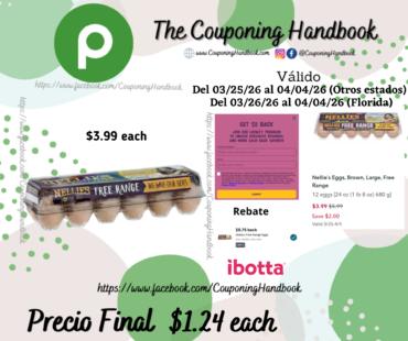 Nellie’s Eggs, Brown, Large, Free Range 12 eggs por $1.24