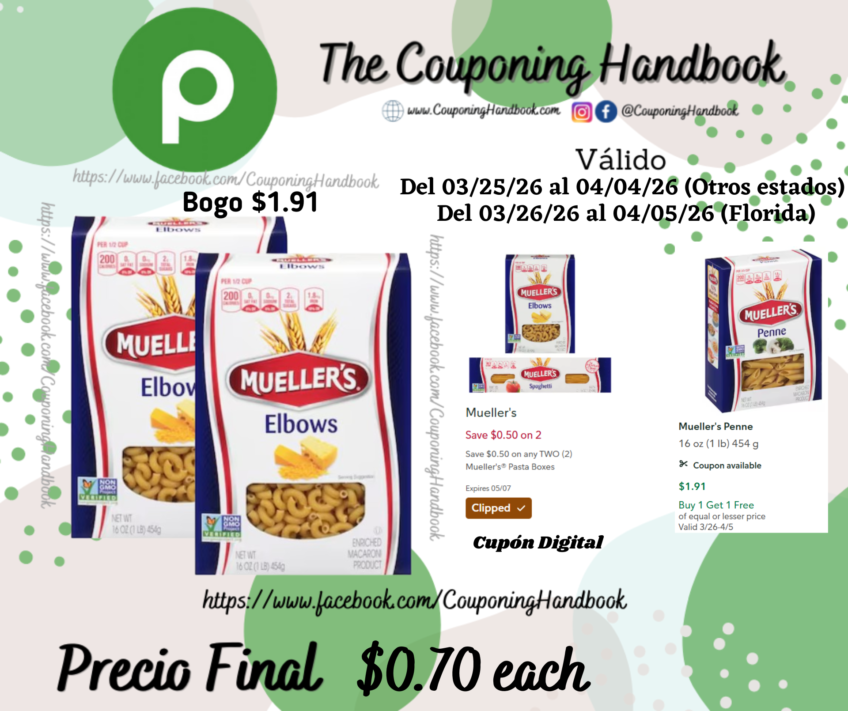 Mueller’s Elbows 16 oz por $0.70