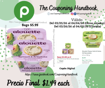 Alouette Cheese, Spinach & Artichoke, Soft Spreadable por $1.49