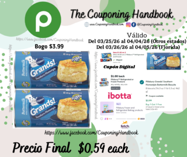 Pillsbury Grands! Southern Homestyle Buttermilk Biscuits por $0.59