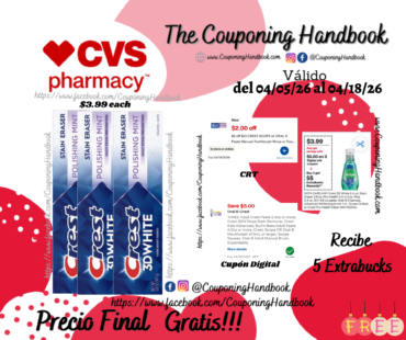 03 Crest 3D White Stain Eraser Toothpaste, Polishing Mint, 3.8 OZ Gratis