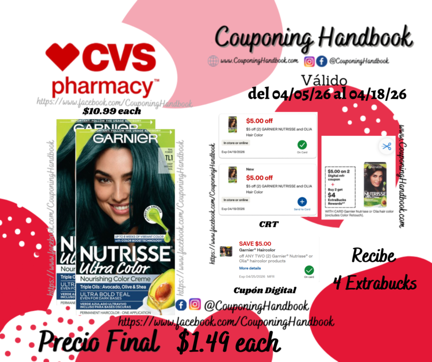 Garnier Nutrisse Ultra Coverage Nourishing Hair Color Creme por $1.49