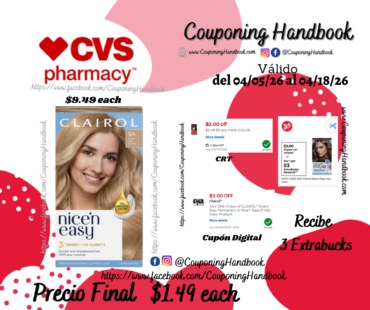 Clairol Nice’n Easy Permanent Hair Color, 9A Light Ash Blonde por $1.49