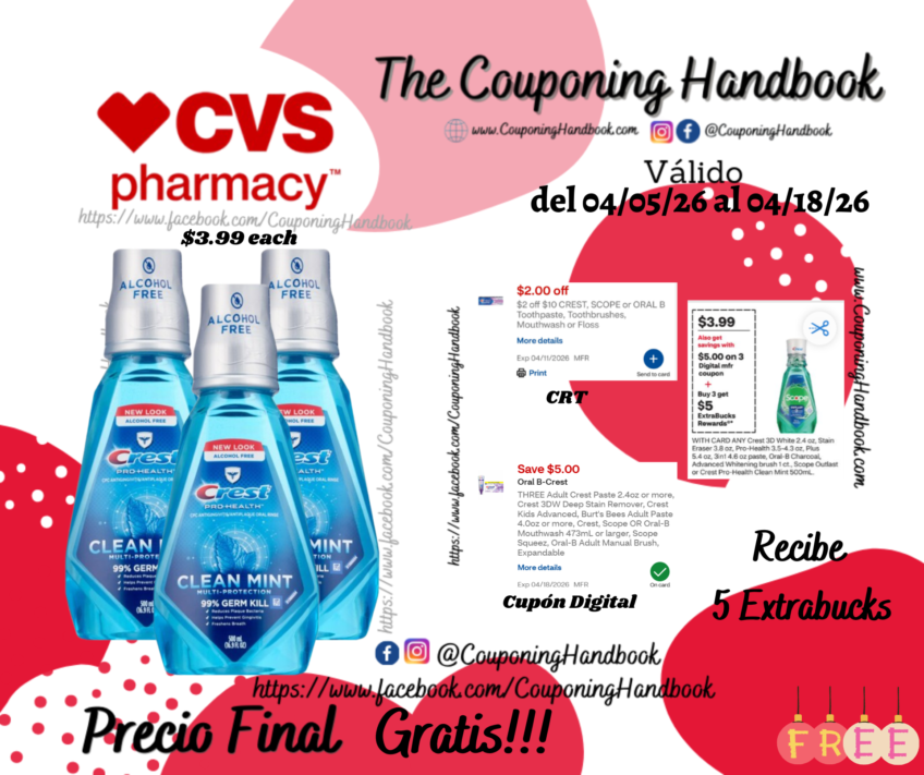 03 Crest Pro-Health Advanced Enamel Care Anticavity Fluoride Mouthwash, Alcohol-Free, 16.9 OZ Gratis