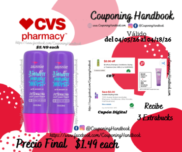 Aussie Miracle Moist 3 Minute Deep Conditioner, 8 OZ por $1.49