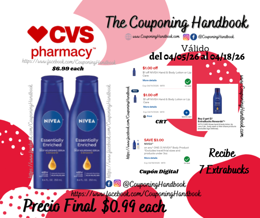 NIVEA Essentially Enriched Body Lotion, 8.4 OZ por $0.99