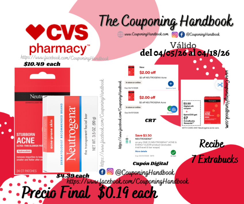 Productos Neutrogena Acne por $0.19