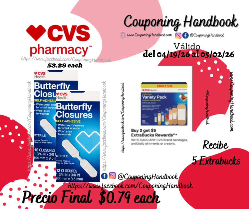 CVS Self-Adhesive Butterfly Closures por $0.79