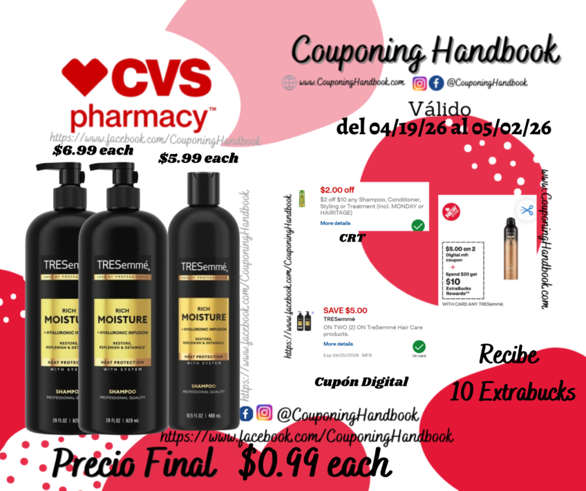 Productos TRESemme por $0.99