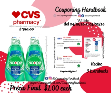 Scope Outlast Mouthwash, Mint, 1 L por $1.00