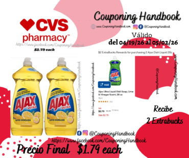 Ajax Ultra Liquid Dish Soap 28 oz por $1.79