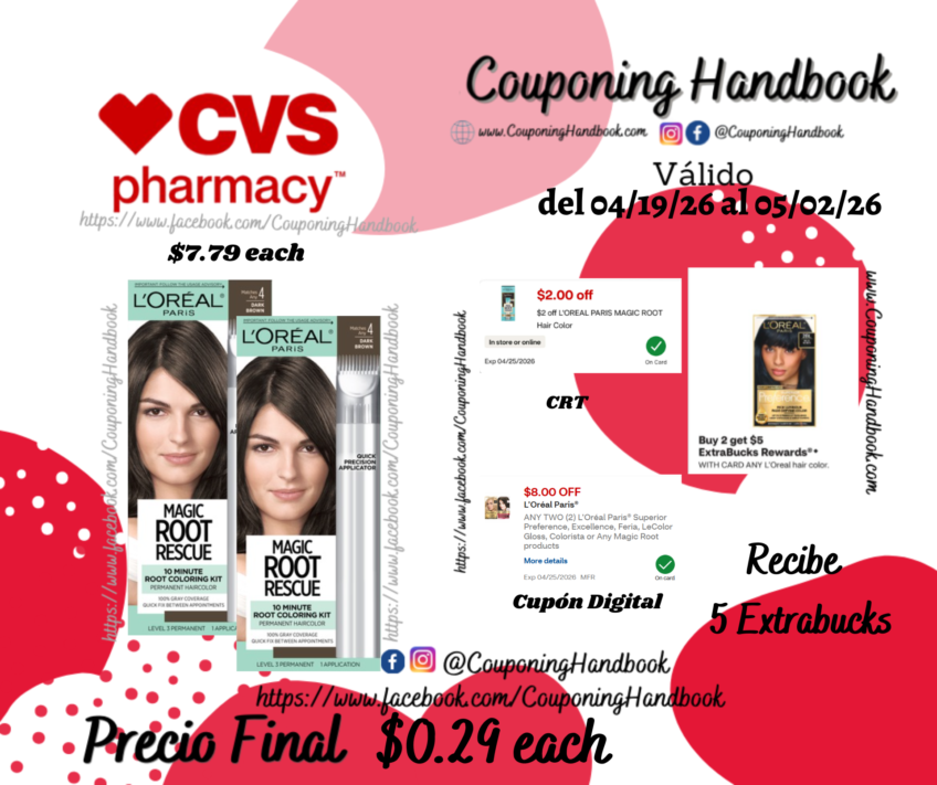 L’Oreal Paris Magic Root Rescue 10 Minute Root Hair Coloring Kit por $0.29