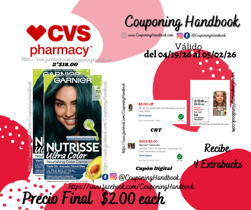 Garnier Nutrisse Ultra Coverage Nourishing Hair Color Creme por $2.00