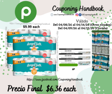 Angel Soft Bathroom Tissue, Unscented, Mega Rolls, 2-Ply por $6.36