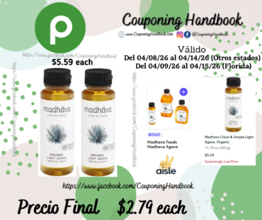 Madhava Clean & Simple Light Agave, Organic por $2.79