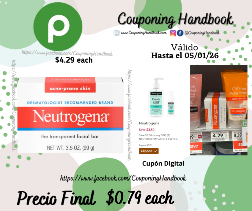 Neutrogena Facial Bar, The Transparent, Acne-Prone Skin por $0.79