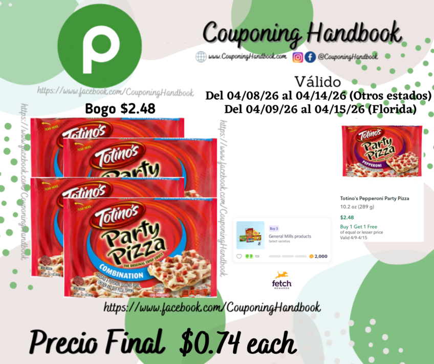 Totino’s Combination Party Pizza por $0.74