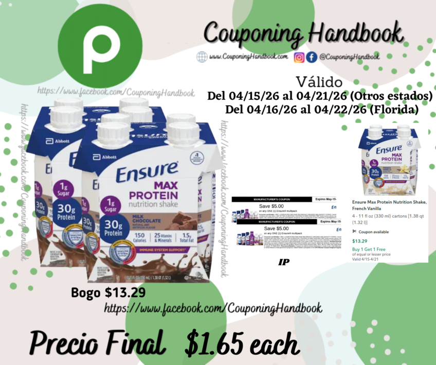 Ensure Max Protein Nutrition Shake, Milk Chocolate por $1.65