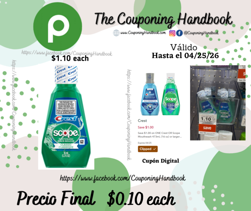 Crest® Scope® Classic Mouthwash 1.2 oz. por $0.10