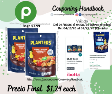 Planters Peanut Butter Chocolate Trail Mix por $1.24