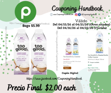 Too Good & Co. Sweet Cream Coffee Creamer 25.4 fl oz por $2.00