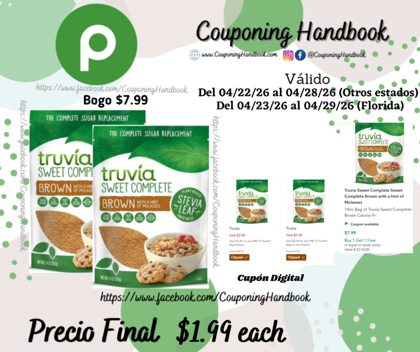 Truvia Sweet Complete Sweet Complete Brown with a hint of Molasses 14oz Bag por $1.99