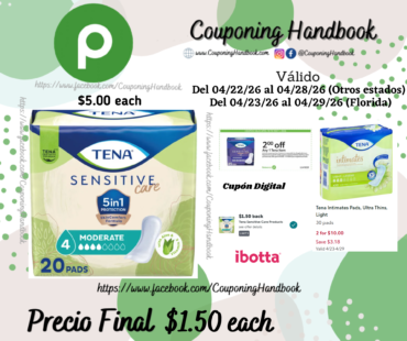 Tena Intimates Moderate Regular Pad, 20 Count por $1.50