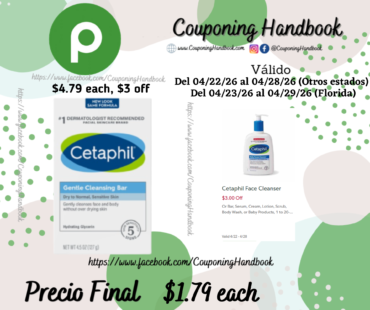 Cetaphil Gentle Cleansing Bar 4.5 oz por $1.79