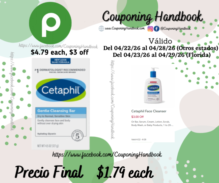 Cetaphil Gentle Cleansing Bar 4.5 oz por $1.79